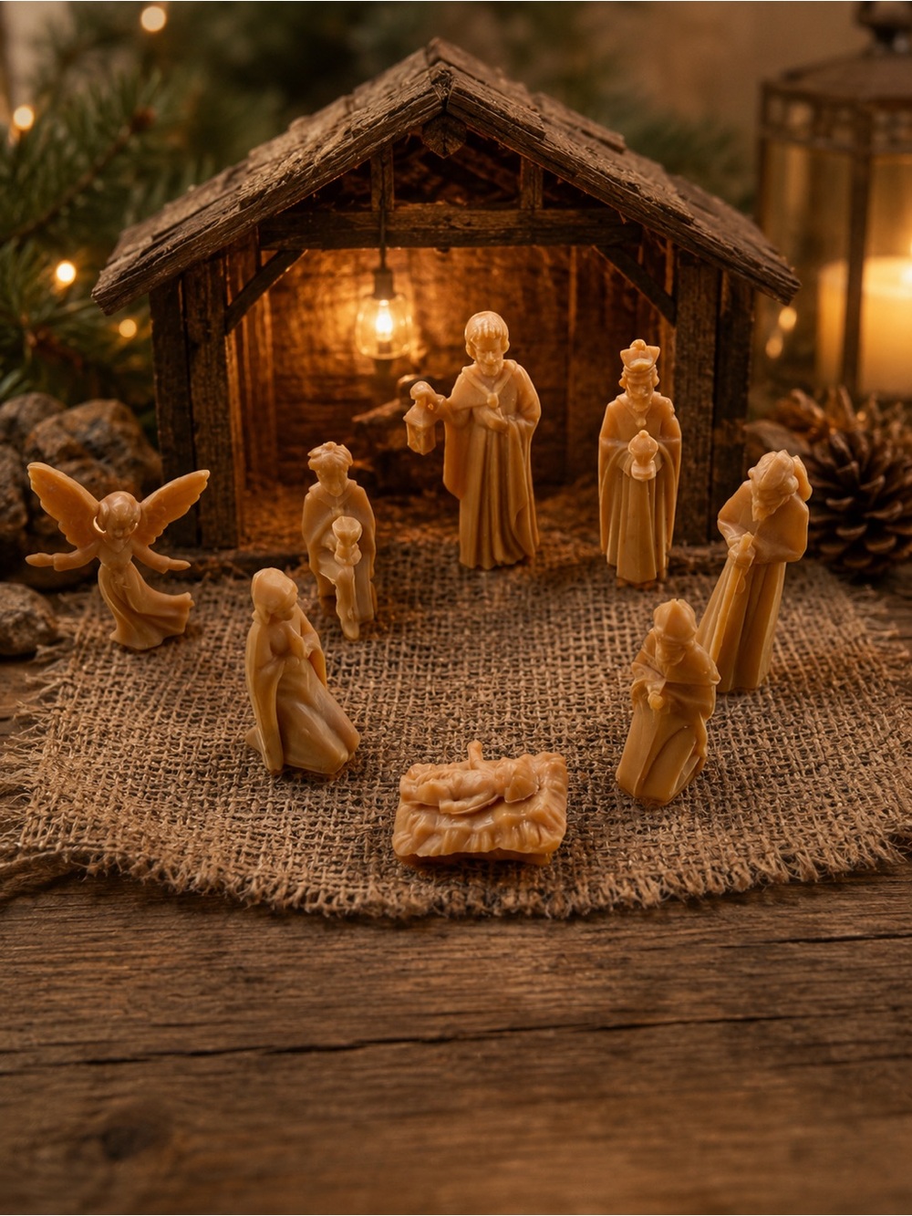 Vintage Nativity Scene Miniature Figurines Plastic W. Germany - Christmas